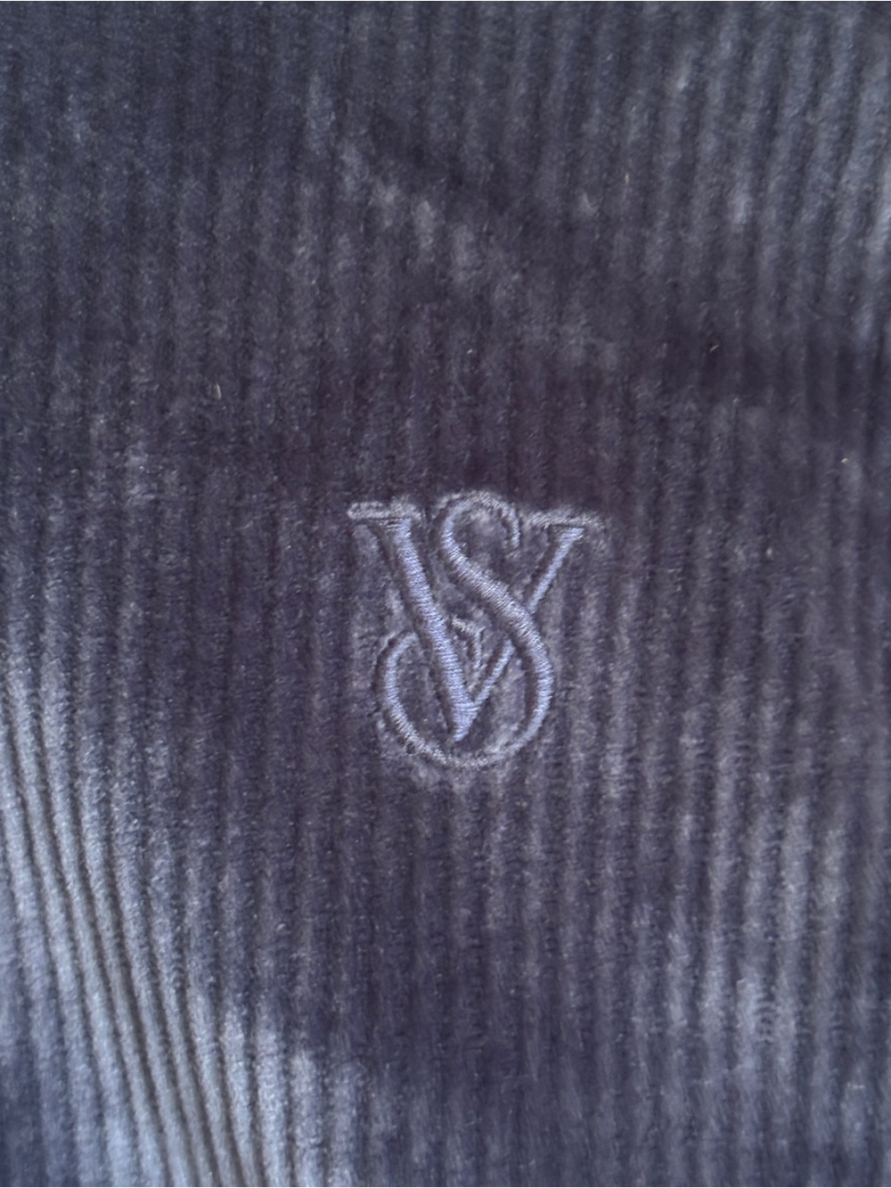 Victoria’s Secret On Point Navy Velour Ribbed Cropped Hoodie Medium - Picture 3 of 6